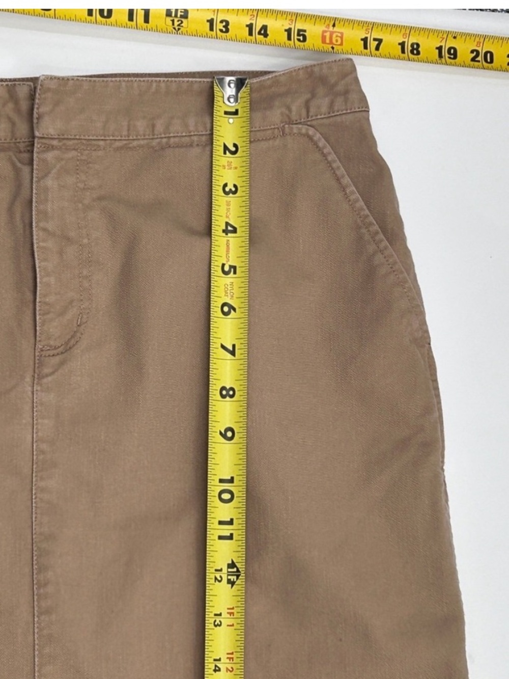 Vintage Y2K Eddie Bauer Classic Khaki Utility Maxi Skirt, size 12 - Picture 8 of 9